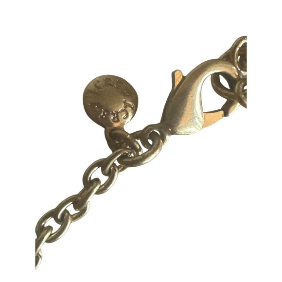 J. Crew Gold Tone Statement Necklace With Pink & Cream Beaded Accents Choker - Picture 3 of 3